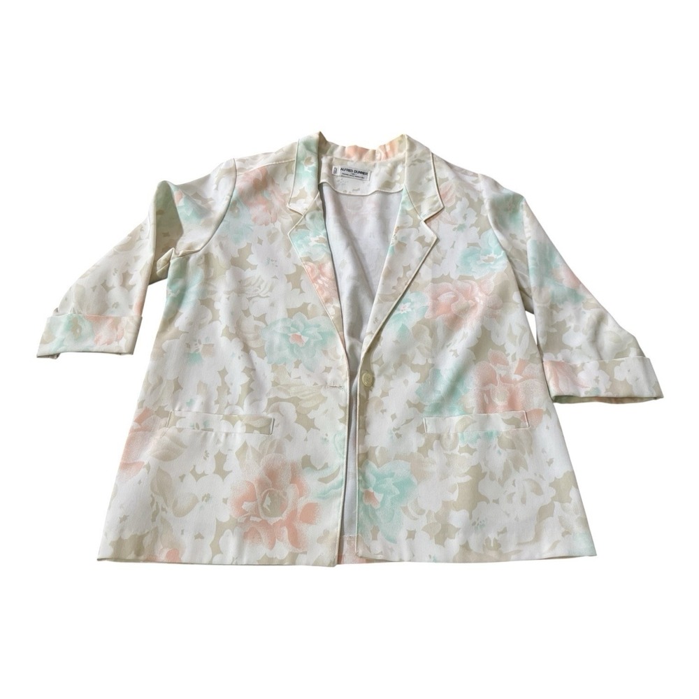Vintage Alfred Dunner Women's 1-Button Floral Blazer Jacket Size 14 USA Made